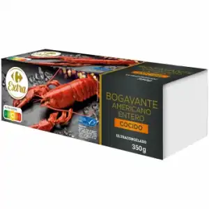 Bogavante americano entero cocido Extra Carrefour 350 g.