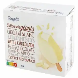 Bombón helado de chocolate blanco Simpl 6 ud.