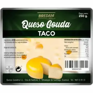 Queso en taco gouda Bredam 250 g.