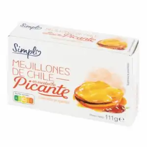 Mejillones de Chile en escabeche picante Simpl sin gluten 69 g.