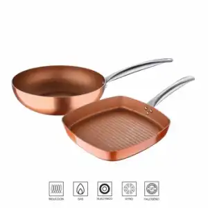 Pack Wok más Asador SAN IGNACIO Optimun Plus 26 cm y 28 cm