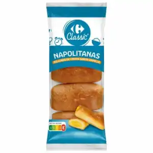 Napolitanas rellenas de crema Classic' Carrefour 320 g.