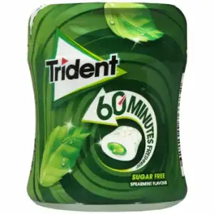 Chicles sabor hierbabuena 60 Minutos Trident sin azúcar 68,2 g.