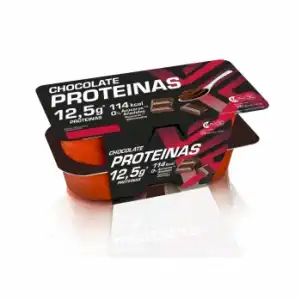 Natillas de chocolate con alto contenido en proteínas Reina sin gluten pack de 4 unidades de 125 g.