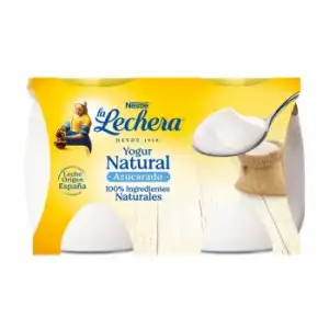 Yogur azucarado natural Nestlé La Lechera pack de 2 unidades de 125 g.