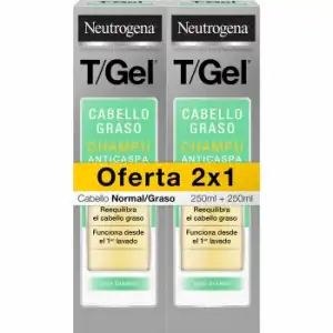 Champú anticaspa cabello normal graso T/Gel Neutrogena pack de 2 unidades de 250 ml.