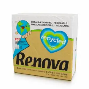 Servilletas 2 Capas RENOVA Recycled 80 ud - Blanca