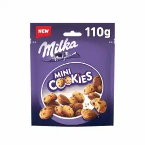 Galletas con pepitas de chocolate y recubiertas con chocolate con leche Milka 110 g.