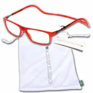 Gafas presbicia imán Lund rojo + 2.50 Nordic Glasogon 1 ud.