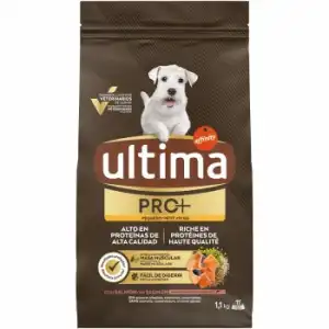 Pienso de salmón para perro adulto mini Ultima PRO+ 1,1 kg.