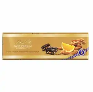 Chocolate negro con almendras y naranja Lindt Premium 300 g.