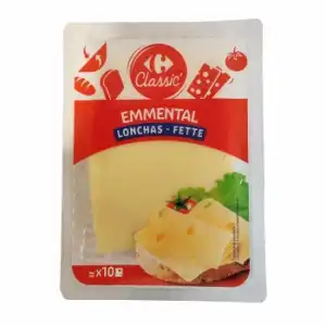 Queso emmental en lonchas Carrefour Classic' 200 g.