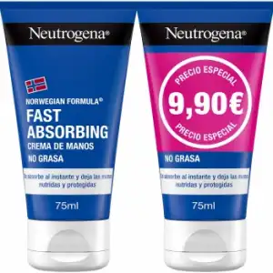 Crema de manos rápida absorción Neutrogena pack 2 unidades 75 ml.