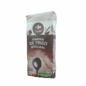 Harina integral de trigo Classic Carrefour 1 kg.