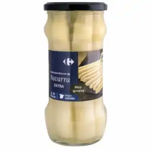 Espárragos blancos de Navarra muy gruesos Carrefour 325 g.