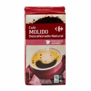 Café molido natural descafeinado Carrefour 500 g.