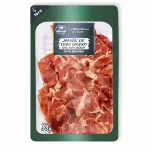 Jamón de Cebo Ibérico 50% Raza Ibérica en lonchas Carrefour El Mercado 90 g