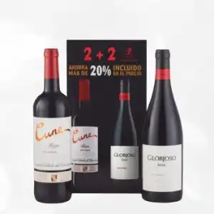 Caja 4 Botellas (2 + 2) Cune + Glorioso Tinto Crianza