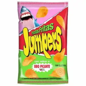 Patatas fritas onduladas sabor barbacoa picante Jumpers sin gluten 110 g.