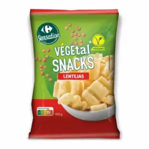 Snack vegetal de lenteja Sensation Carrefour 100 g.