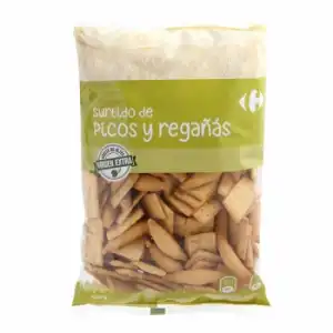 Surtido de picos y regañás con aceite de oliva virgen extra Carrefour 450 g.