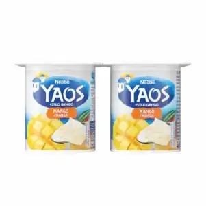 Yogur griego con mango Nestle - Yaos sin gluten pack de 4 unidades de 115 g.