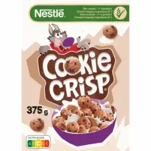 Cereales integrales de desayuno sabor a cookies Cookie Crisp Nestlé 375 g.