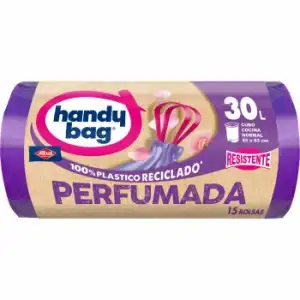 Bolsas de Basura Perfumada 80% Plástico Reciclado Handy Bag 30l 15 ud