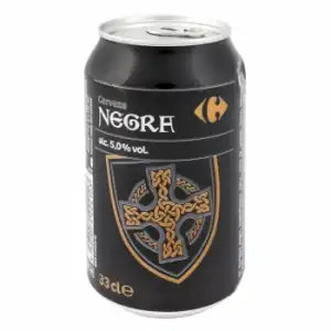 Cerveza negra Carrefour botella 33 cl.