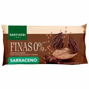 Galletas finas chocolate negro sarraceno Santiveri 0% azucares añadidos 90 g,