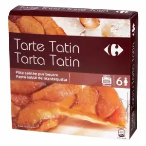 Tarta tatin ultacongelada Carrefour 600 g.