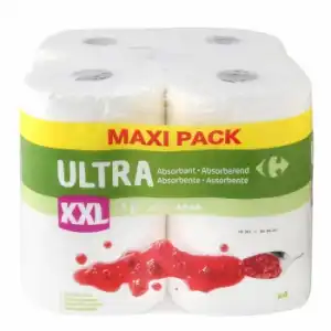 Papel de cocina ultra absorbente XXL Carrefour 4 r.