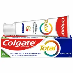 Dentífrico blanqueador 24h de protección completa Total Colgate 75 ml.