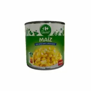 Maíz dulce Classic Carrefour sin azúcar añadido 285 g.