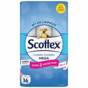 Papel higiénico Megarollo Scottex 36 rollos