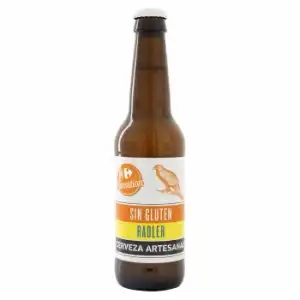 Cerveza artesana Carrefour Sensation radler sin gluten botella 33 cl.