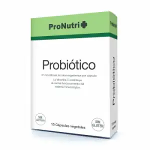 Probiotico con vitamina C en cápsulas Pronutri sin gluten y sin lactosa 15 ud.