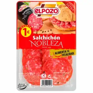 Salchichón extra Nobleza El Pozo sin gluten 70 g.