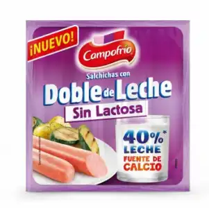 Salchicha Frankfrut doble de leche Campofrío sin lactosa 140 g.