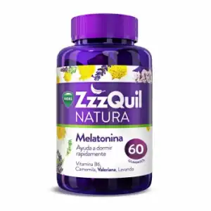 Melatonina en gominolas ZzzQuil Natura Vicks sin gluten sin lactosa 60 ud.