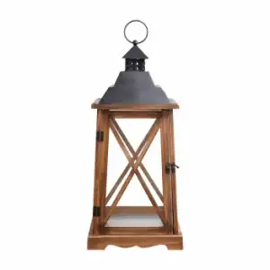 Farol de madera 51x23x23 cm - Atacama