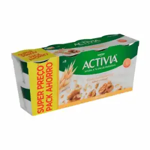 Bífidus fibras y probióticos con avena y nueves Danone Activia pack de 8 unidades de 115 g.