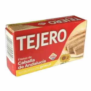 Filetes de caballa de Andalucía en aceite de girasol Tejero 80 g.