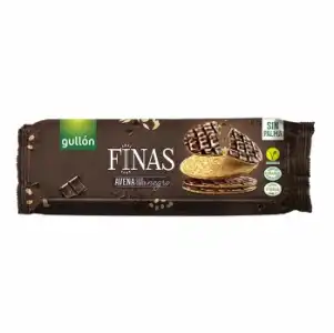 Galletas finas de avena recubierta de chocolate negro Gullón 150 g.