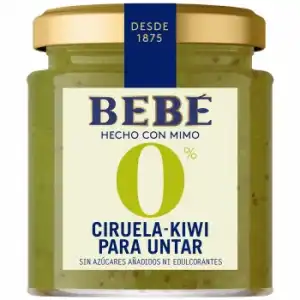 Untable de ciruela y kiwi Bebé sin azúcar añadido 230 g.