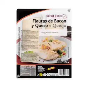 Flautas de bacón y queso Bandeja 0.276 kg