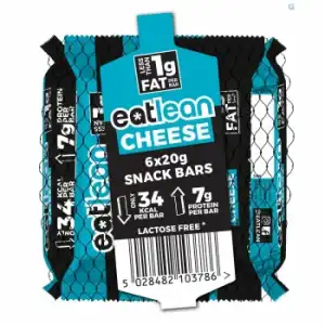 Barritas snack de queso proteico Eatlean sin lactosa pack de 6 unidades de 20 g.