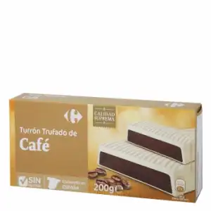 Turrón trufado de café Carrefour sin gluten 200 g.