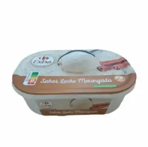 Helado de leche merengada Carrefour Extra sin gluten 1000 ml.