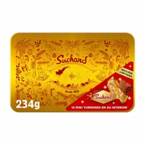 Mini turrones de chocolate crujiente Suchard lata 234 g.